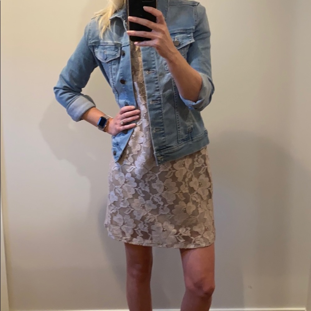 Gold Lace Shift Dress from franchesca’s